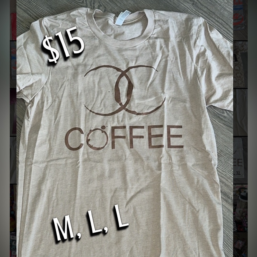 Beige Coffee Graphic T-Shirt